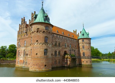 Egeskov Slot On Funen Island In Denmark