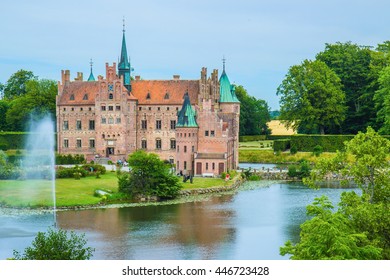 Egeskov Slot On Funen Island In Denmark