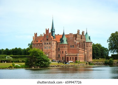 Egeskov Slot On Funen Island In Denmark