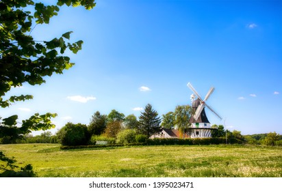 Egeskov Windmill On Funen Island, Denmark