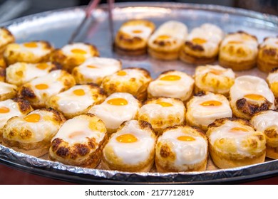 Egg Buns Are Selling In The Myeongdong Night Market, Seoul, South Korea.