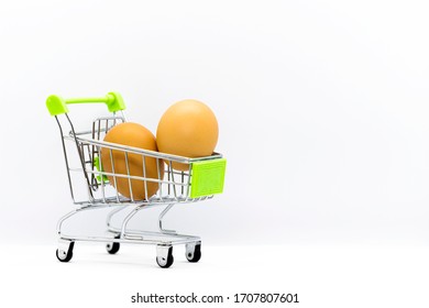 An Egg Cart With A White Background. The Picture Shows Bong Shopping In Wooper Market.