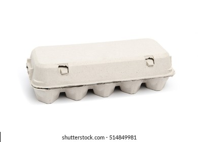 Egg Carton For Ten Eggs, Closed, Isolated