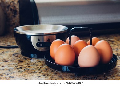 Egg Cooker With Eggs On Stand