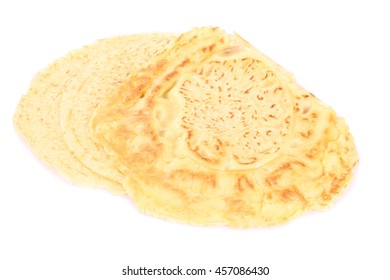 egg flat bread wraps with meat and vegetables on a white background