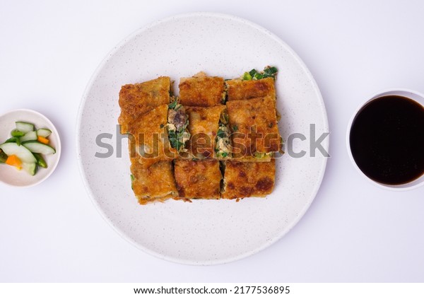 Egg Martabak Traditional Indonesian Food Vegetables Stock Photo ...