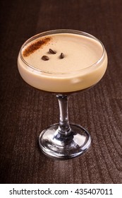 Egg Nog Cocktail With Coffee Beans