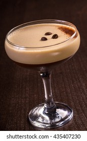 Egg Nog Cocktail With Coffee Beans