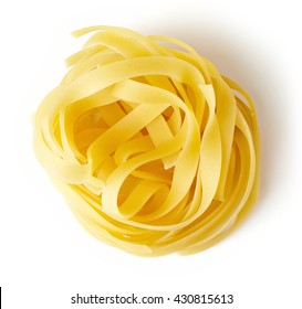 Egg pasta nest isolated on white background, top view - Powered by Shutterstock