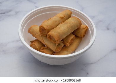 Egg Rolls In Isolated Background