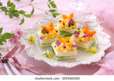 Egg Salad Sandwich For Easter Appetizer
Home Made Spring Open Sandwich