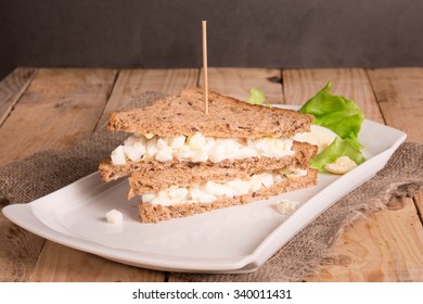 Egg Salad Sandwiches With Whole Grain Bread. 