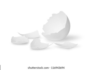 Egg Shell On White Background