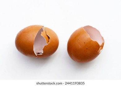 Egg shell on white background. - Powered by Shutterstock