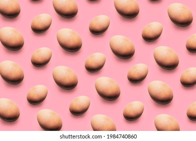 Egg Shell Pattern On A Pink Background
