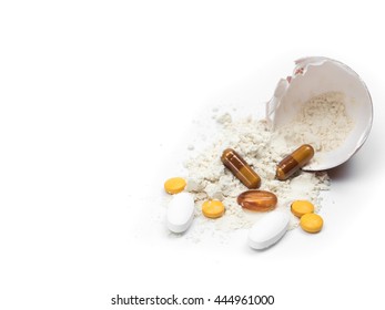 Egg Shell With Vitamins And Protein Powder