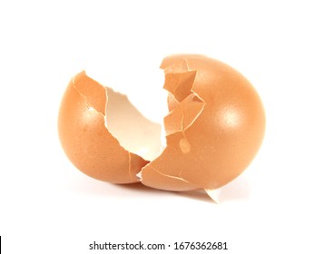 Egg Shells Isolated On White Background.