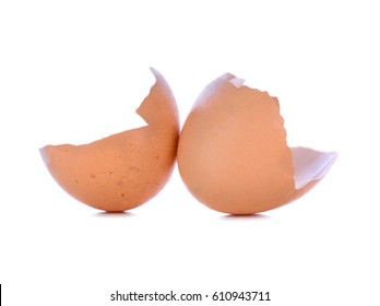 Egg Shells Isolated On White Background.