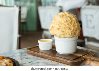 Egg Souffle Served With Lobster Sauce