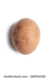 Egg with world map