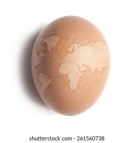 Egg With World Map