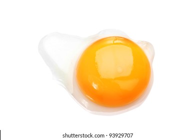 Egg Yolk Closeup Isolated On White