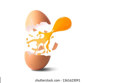 Egg Yolk Comes Out Of The Shell