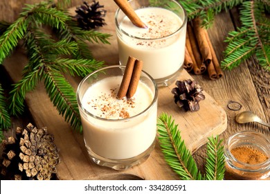 Eggnog with cinnamon for Christmas and winter holidays - Powered by Shutterstock