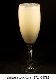 Eggnog Cocktail Isolated On Black Background