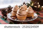 Eggnog Cupcakes: Spiced eggnog-infused cupcakes with creamy frosting, offering the comforting, festive flavors of holiday cheer in each moist and fluffy bite.

