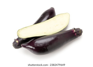 Eggplant cut on a white background