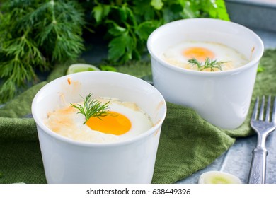 Eggs baked with leek and onions, horizontal - Powered by Shutterstock