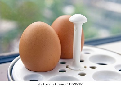 Eggs Boiling In An Egg Cooker 