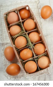 Eggs In Box , Top View