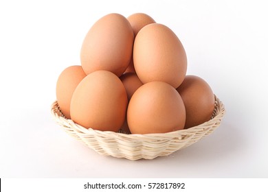 Eggs: Brown Egg Isolated on White Background