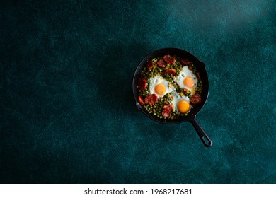 Eggs, Green Peas And Chorizo