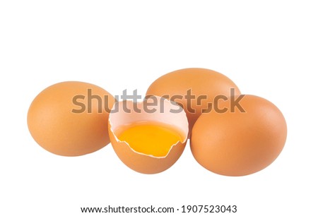 Eggs isolated on white background with clipping path