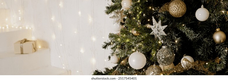 Eggs on the Christmas tree close-up. Christmas tree decorations. Concept for celebrating New Year and Christmas - Powered by Shutterstock