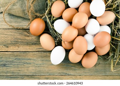 Eggs on wooden background - Powered by Shutterstock