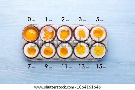 eggs in varying degrees of availability depending on the time of boiling eggs