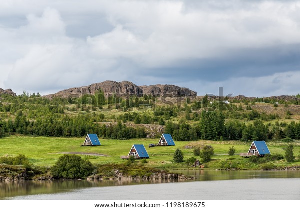 Egilsstadir Iceland Cottages Cabins By Fellabaer Stock Image