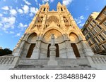 Eglise Saint-Vincent-de-Paul, Roman Catholic church in Marseille, France at sunset.