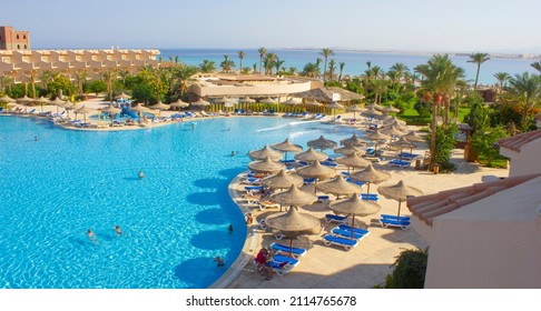 EGYPT, 18 SEPT 2012. Hotel Dessole Pyramisa Beach Resort Sahl Hasheesh 5 * - a luxury resort area of 120 000 sq. m on the Red Sea