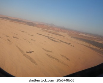 Egypt Coast From Plane Shoreline Of Red Sea Washing Africa