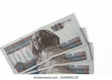 Egypt currency , Egyptian pound ,isolated on white background for economic and finance articles - Shutterstock ID 2264045125