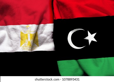 Egypt And Libya Flag Together