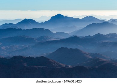Egypt. Mount Sinai in the morning at sunrise. (Mount Horeb, Gabal Musa, Moses Mount). Pilgrimage place and famous touristic destination. - Shutterstock ID 1496015423