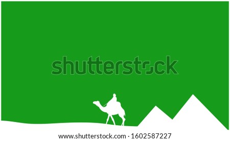 Egypt pyramids frame with green screen background