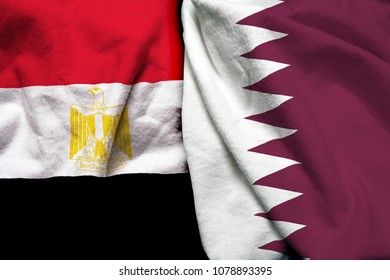 Egypt And Qatar Flag Together