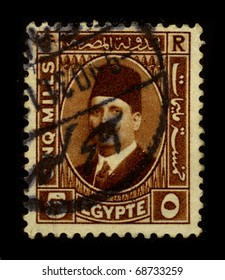 EGYPT-CIRCA 1960: A Stamp Dedicated To The Farouk I Of Egypt (11 February 1920 - 18 March 1965), Was The Tenth Ruler From The Muhammad Ali Dynasty, Circa 1960.